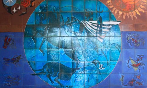 Préservation de la fresque Poséidon de l'ex ENMM de Sainte-Adresse.