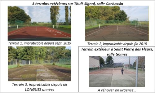 Pour des terrains de tennis (intérieurs et extérieurs) rénovés et entretenus...