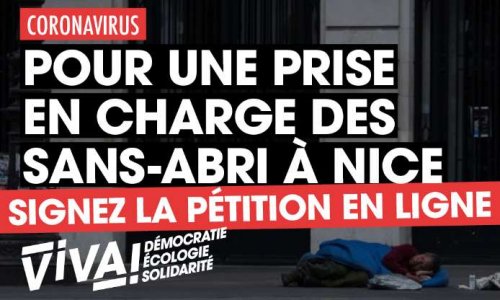 Coronavirus : pour un prise en charge des sans-abri à Nice