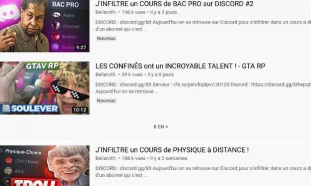 Suppression compte YouTubeur Beliaroth
