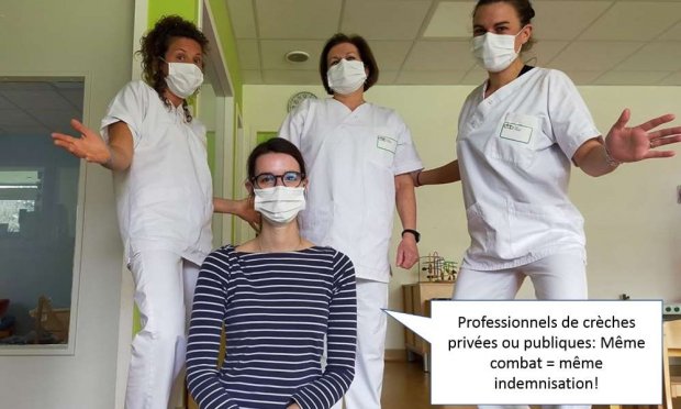 Pour un maintien des salaires &agrave; 100%, aussi bien pour les professionnels des cr&egrave;ches publiques qu'associatives et priv&eacute;es !