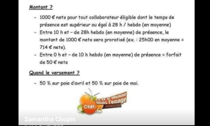 Prime de 1 000€ = mensonge.