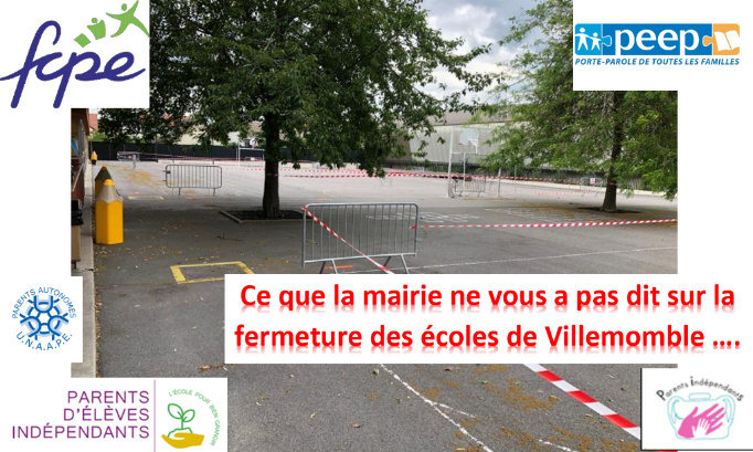 POUR la réouverture de TOUTES les écoles de VILLEMOMBLE !