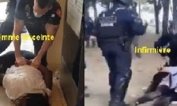 Non aux violences policières contre les femmes.