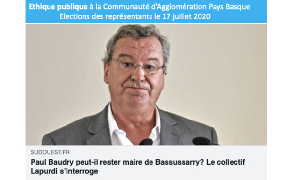 Demande du retour de l’éthique publique au sein de la CAPB - Questions au Président JR ETCHEGARAY