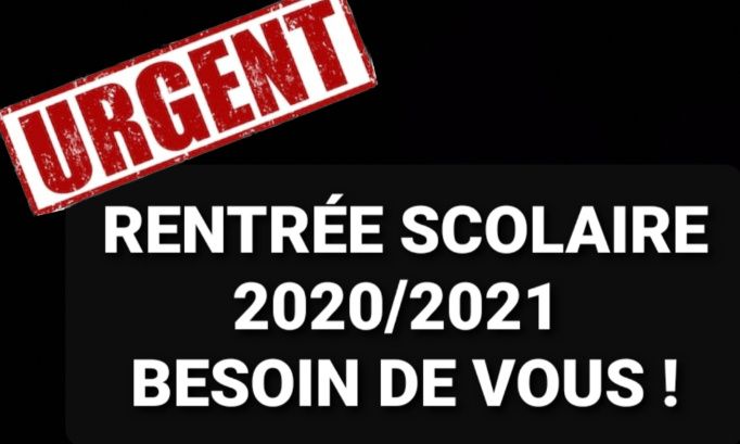 URGENT RENTRÉE SCOLAIRE