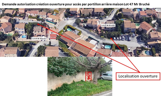 Demande autorisation portillon Lot 47 Mr Bruché